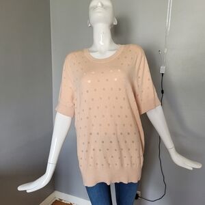 Karl Lagerfeld Polka Dot Short Sleeve Sweater, VGUC, Size XL